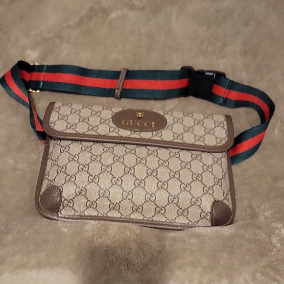 Beige and Brown Belt Bag - Picture 1 of 8